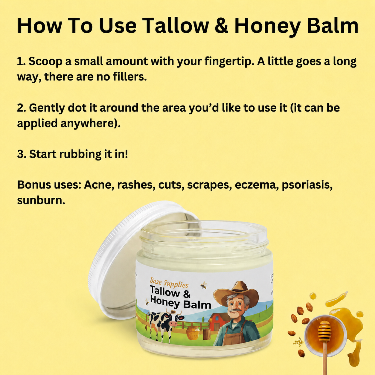 No Essential Oils - Tallow & Honey Balm